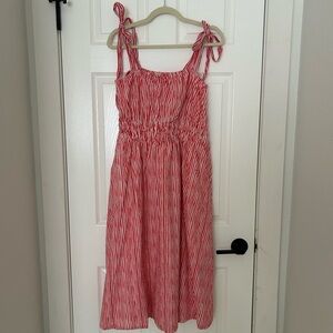 Lands' End Textures Tie-Shoulder Midi Dress, 100% cotton, size M
